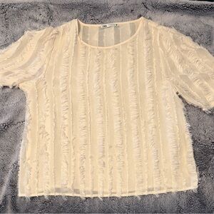 Zara Cream Textured Blouse